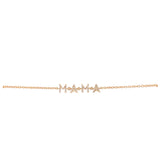 14K White Gold Diamond "Mama" Bracelet
