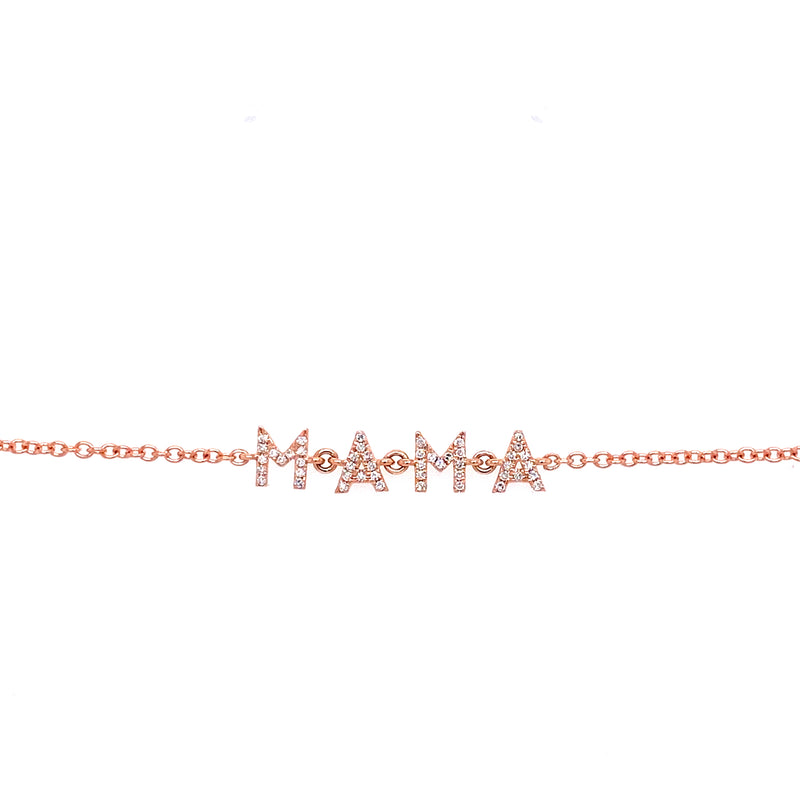 14K Rose Gold Diamond "Mama" Bracelet-Bracelets-Maurice's Jewelers-
