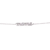 14K White Gold Diamond "Mama" Script Bracelet-Bracelets-majolie-