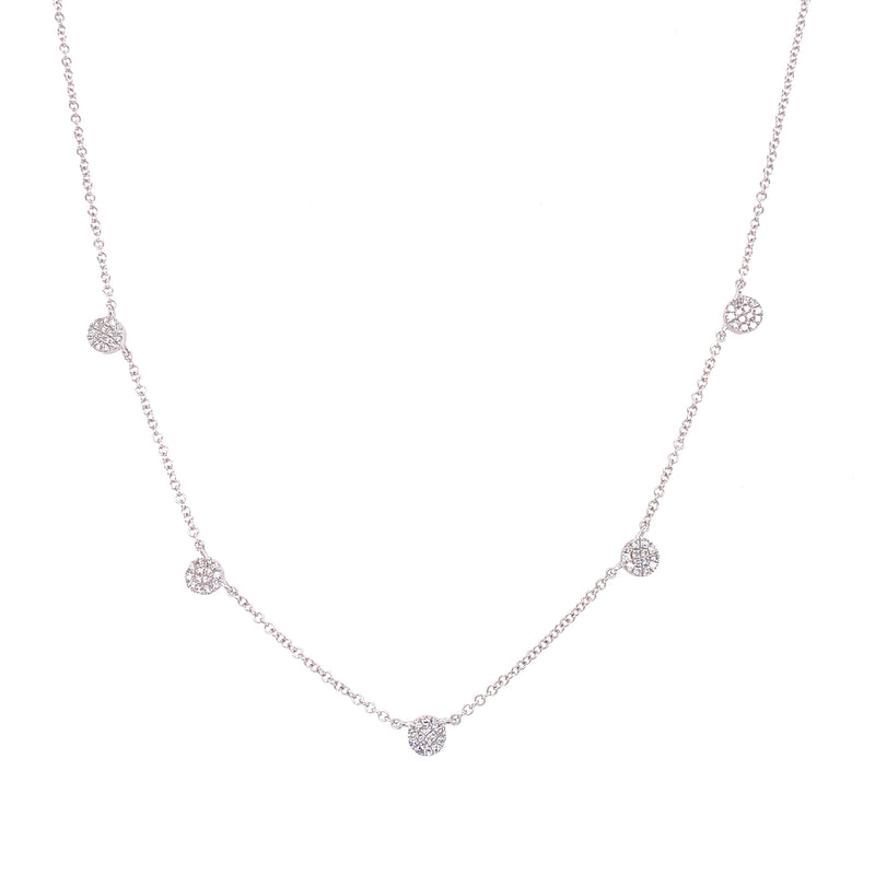 14K Yellow Gold Diamond Mini Disc By The Yard Necklace