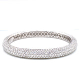 18K White Gold Diamond Eternity Hinged Bangle-Bangles-pink diamond-