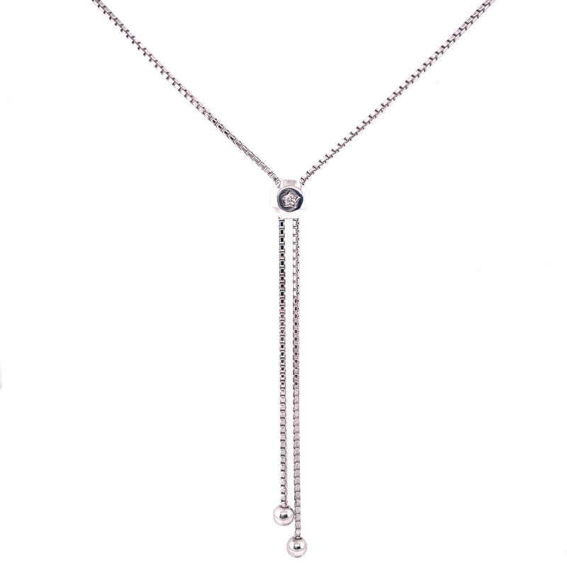 14K White Gold Diamond Bolo Necklace – Maurice's Jewelers