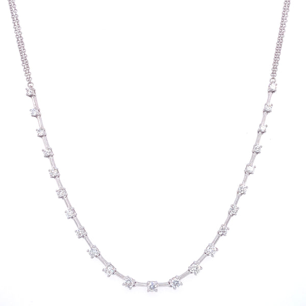 14K White Gold Diamond Necklace-Necklaces-majolie-