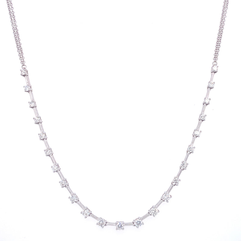 14K White Gold Diamond Necklace-Necklaces-majolie-