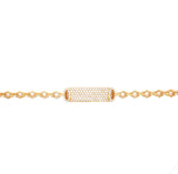 18K Yellow Gold Round Diamond Pave Link Bracelet-Bracelets-pink diamond-