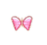 14K Rose Gold Diamond + Pink Tourmaline Butterfly Ring-Rings-Maurice's Jewelers-