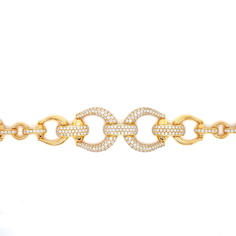 18K Yellow Gold Diamond Horsebit Link Bracelet- ****FLASH SALE****