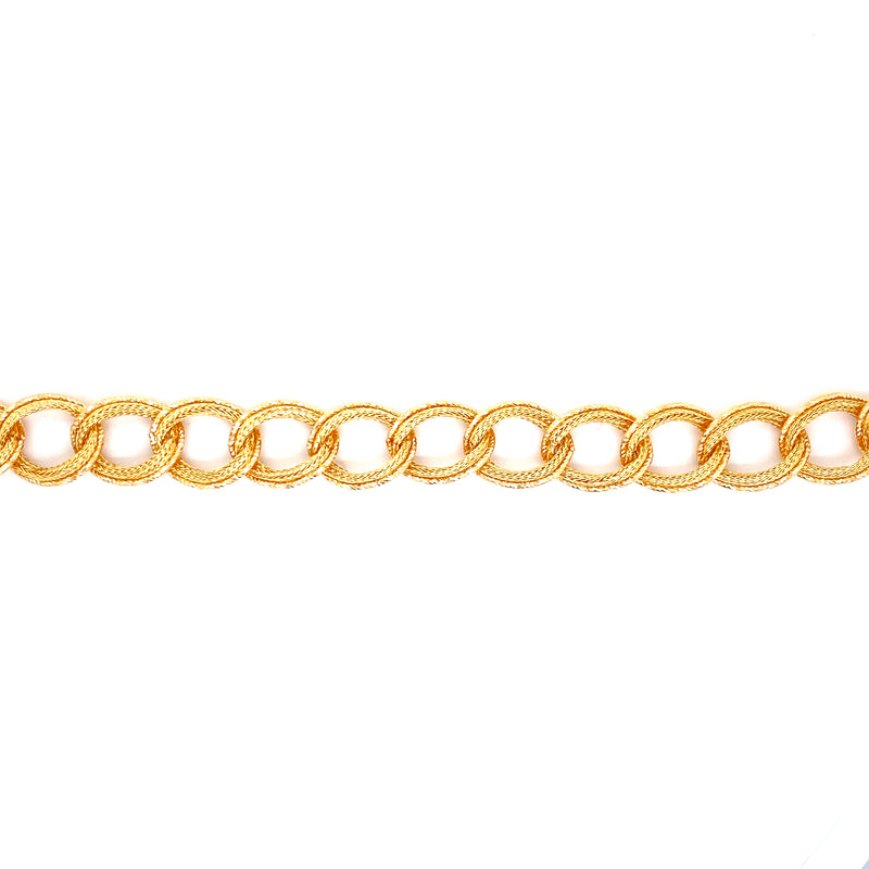 18K Yellow Gold Diamond Cut Curb Link Bracelet