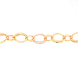 18K Rose Gold Diamond Link Bracelet