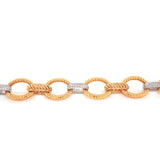 18K White & Yellow Diamond Link Bracelet-Bracelets-pink diamond-