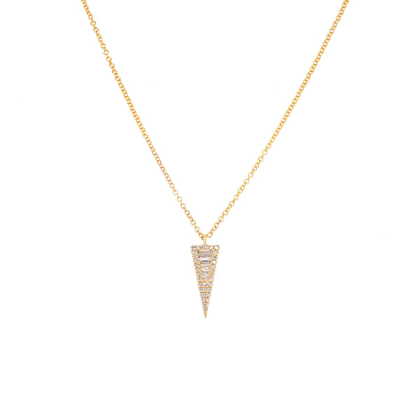 14K Yellow Gold Diamond Mini Triangle Necklace-Necklaces-majolie-