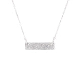14K White Gold Diamond Pave Bar Necklace-Necklaces-majolie-