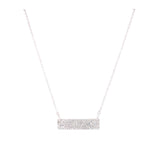 14K White Gold Diamond Pave Bar Necklace-Necklaces-majolie-