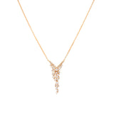 14K Yellow Gold Diamond Cluster Necklace-Necklaces-majolie-
