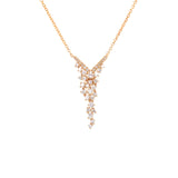 14K Yellow Gold Diamond Cluster Necklace-Necklaces-majolie-