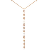 14K White Gold Diamond Long Drop Necklace-Necklaces-majolie-YELLOW GOLD-