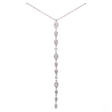 14K White Gold Diamond Long Drop Necklace-Necklaces-majolie-WHITE GOLD-