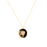 14K Yellow Gold Diamond Heart Locket Necklace-Necklaces-majolie-