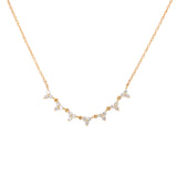 14K Yellow Gold Diamond Station Necklace
