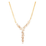 14K Yellow Gold Diamond Rosecut  V Form Necklace