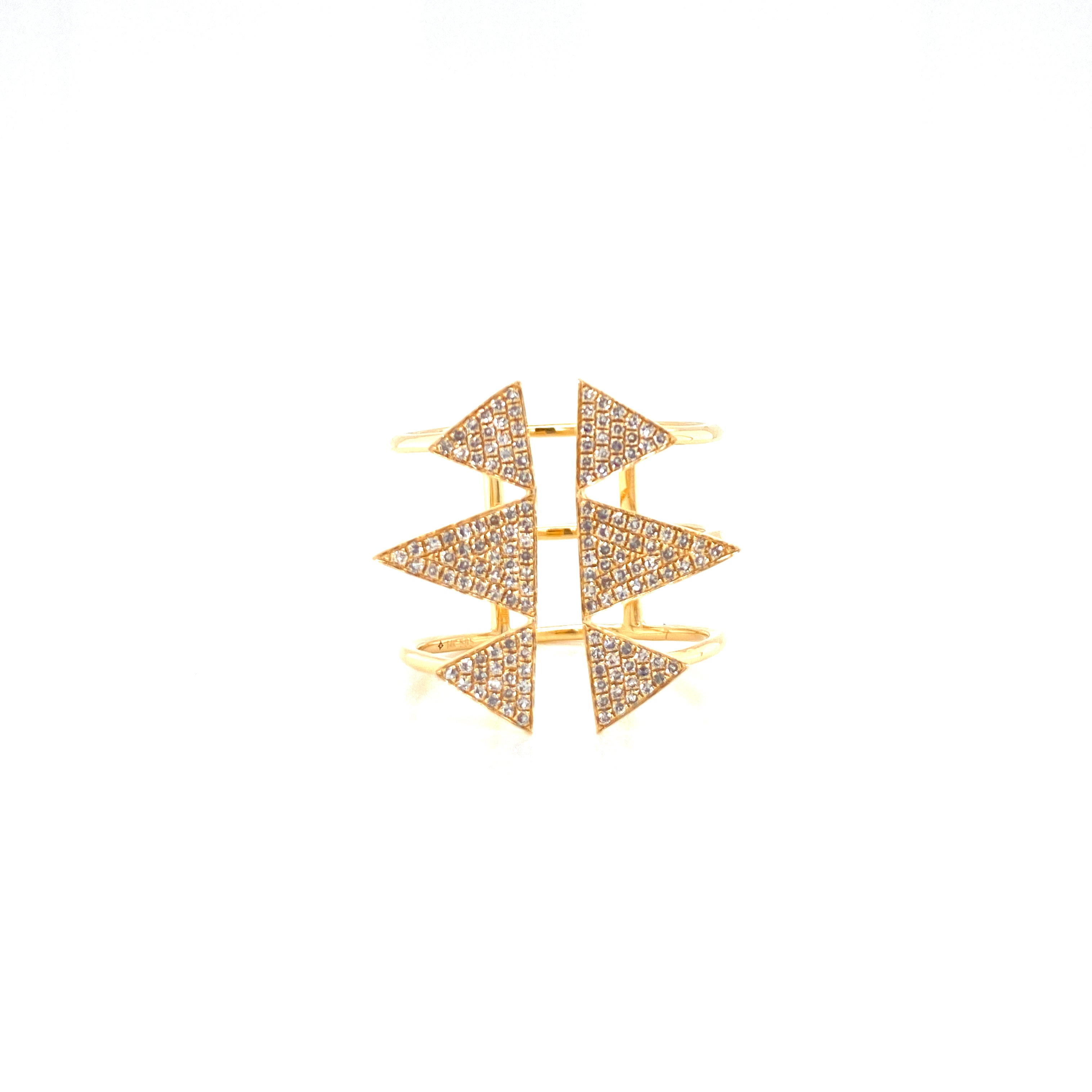 14K Yellow Gold Diamond Open Split Triangle Ring – Maurice's Jewelers