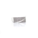 14K White Gold Diamond Flat Pave Bypass Ring