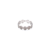 14K White Gold Diamond Pave Disk Band-Rings-majolie-WHITE GOLD-