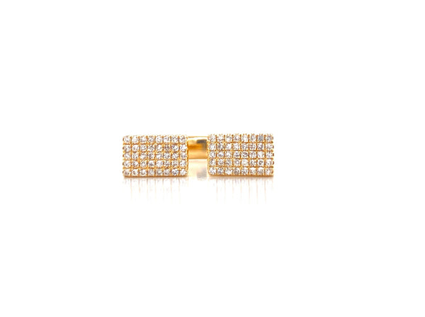 14K Yellow Gold Open Double Rectangle Ring