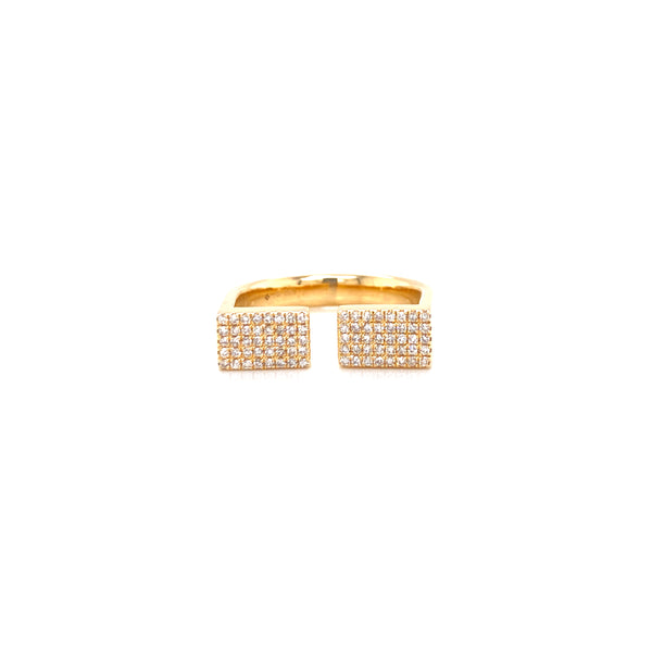 14K Yellow Gold Open Double Rectangle Ring
