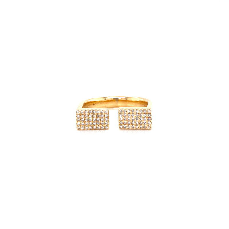 14K Yellow Gold Open Double Rectangle Ring-Rings-majolie-