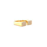 14K Yellow Gold Open Double Rectangle Ring-Rings-majolie-