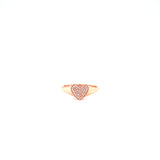 14K Yellow Gold Diamond Pave midi/pinky Heart Ring