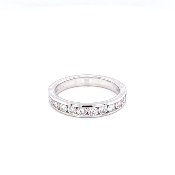 14K White Gold Diamond Channel Set Band-Rings-Diamond Forever of USA-