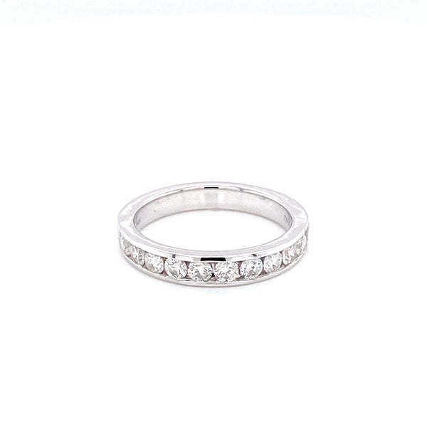 14K White Gold Diamond Channel Set Band