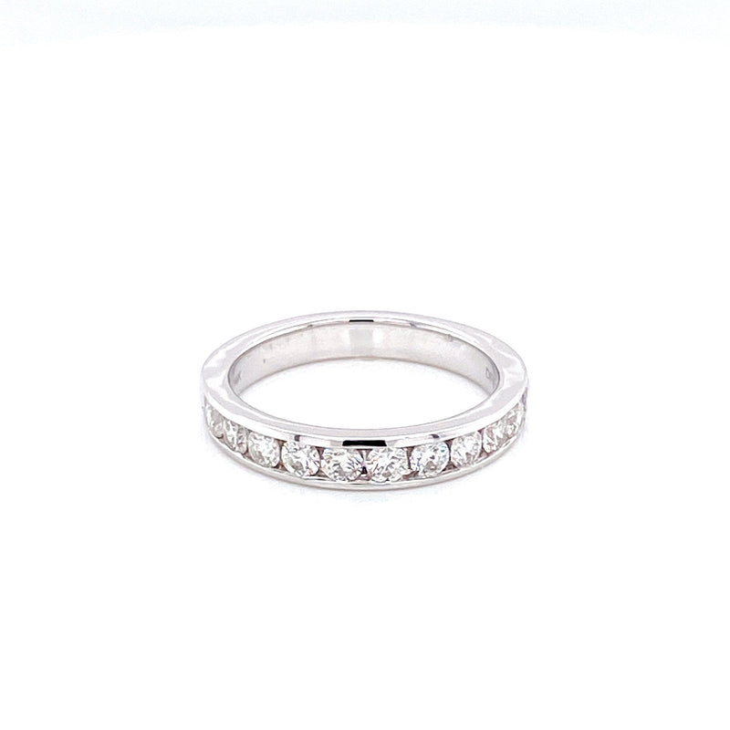 14K White Gold Diamond Channel Set Band-Rings-Diamond Forever of USA-
