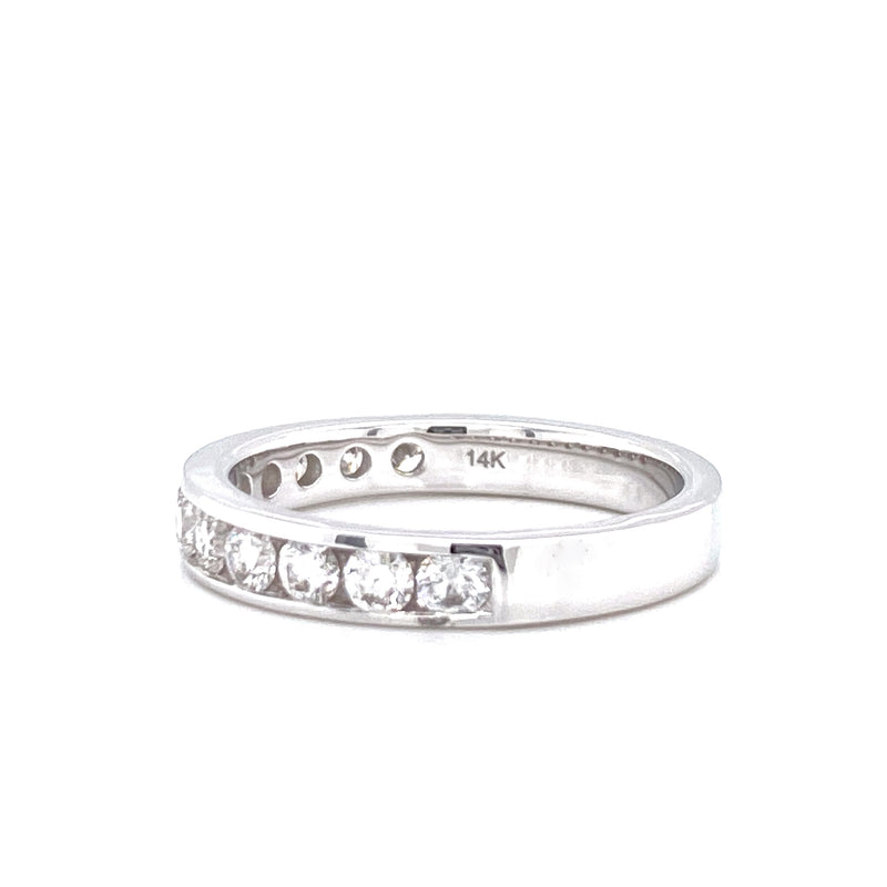 14K White Gold Diamond Channel Set Band-Rings-Diamond Forever of USA-