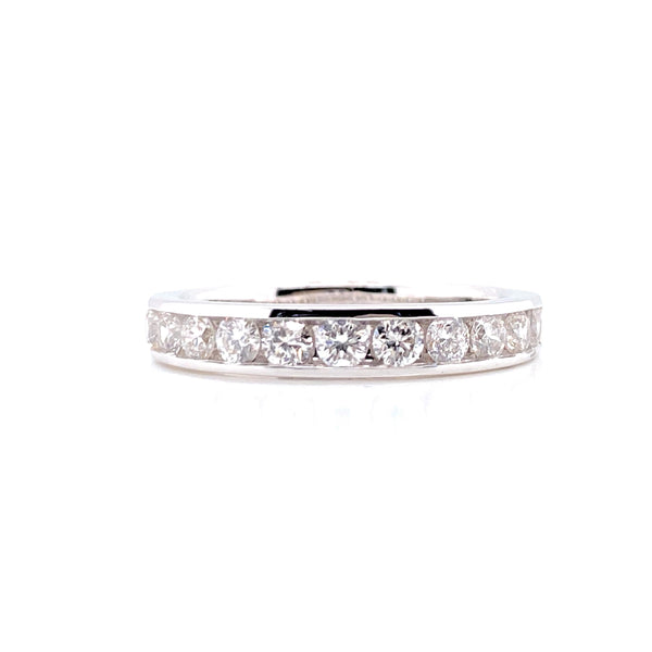 14K White Gold Diamond Channel Set Band