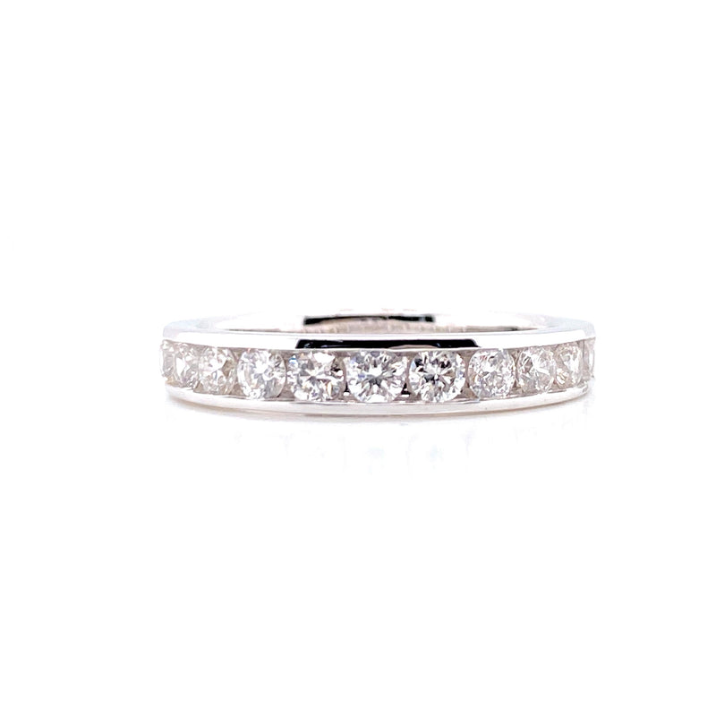 14K White Gold Diamond Channel Set Band-Rings-Diamond Forever of USA-