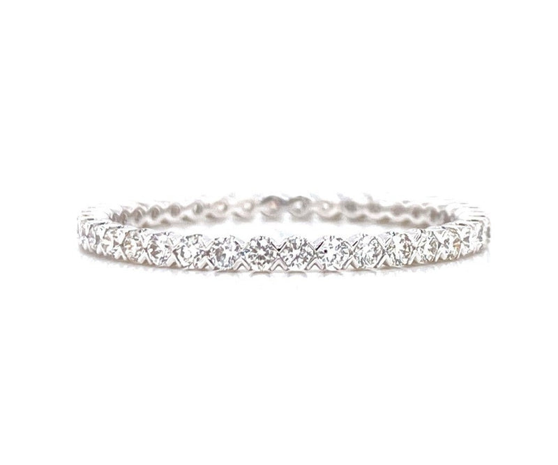 14K White Gold 0.46ct Diamond Criss-Cross Eternity Band-Rings-Maurice's Jewelers-