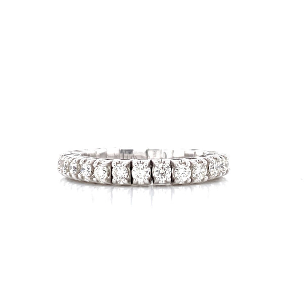 14K White Gold 1.00CT Diamond Stretch Eternity Band