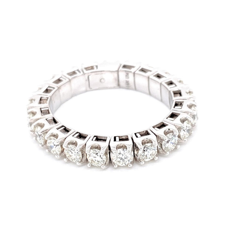 14K White Gold Diamond Stretch Eternity Band-Rings-IJM-