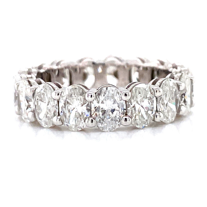 14K White Gold Oval Diamond Eternity Band-Rings-Maurice's Jewelers-
