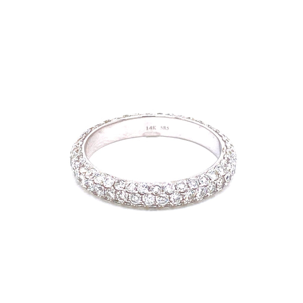 14K White Gold Diamond Pave Band