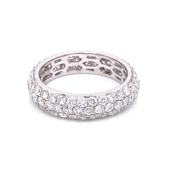 14K White Gold Diamond Pave Thick Eternity Band