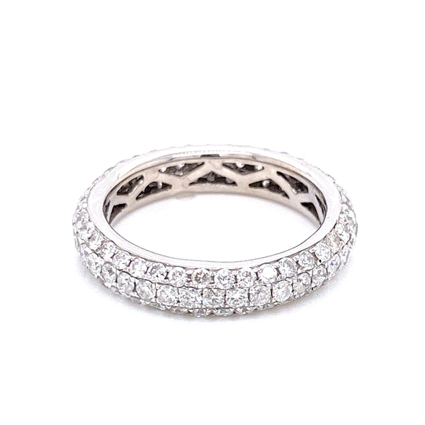 14K White Gold Diamond Pave Eternity Band