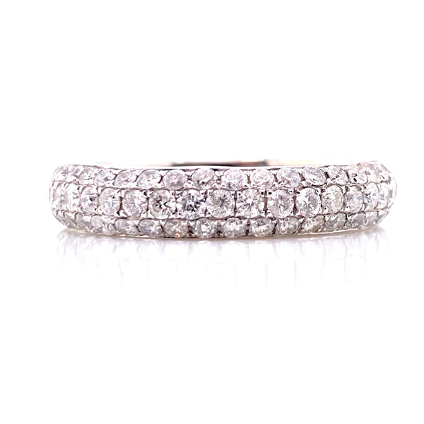 14K White Gold Diamond Pave Eternity Band