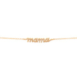 14K White Gold Diamond "Mama" Script Bracelet-Bracelets-majolie-YELLOW GOLD-