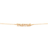 14K White Gold Diamond "Mama" Script Bracelet