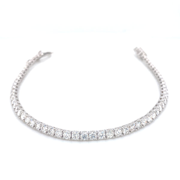18K White Gold Diamond Tennis Bracelet-Tennis Bracelet-pink diamond-
