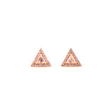 14K Rose Gold Diamond Trillion White Topaz Earrings-EARRINGS-Maurice's Jewelers-
